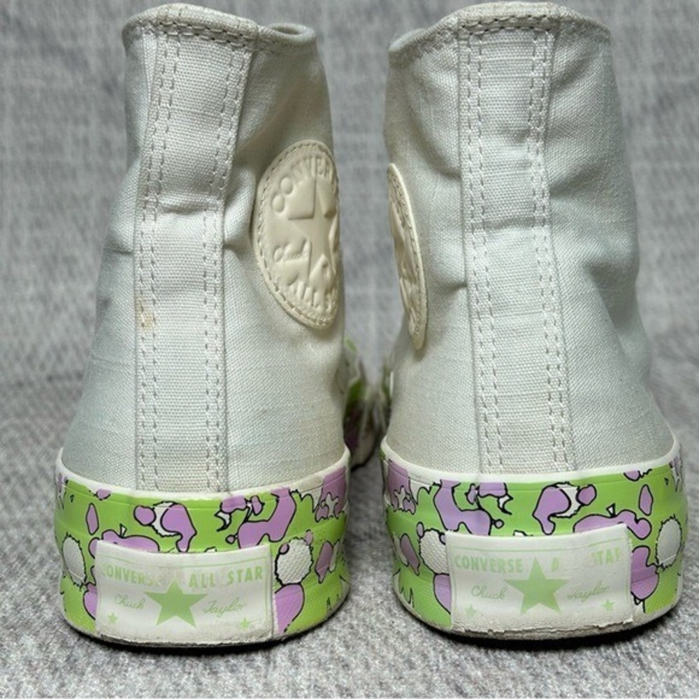 Converse Chuck Taylor‎ 70 High Crafted Floral White Ivory Lime Pink Women's 8.5 - Picture 5 of 9
